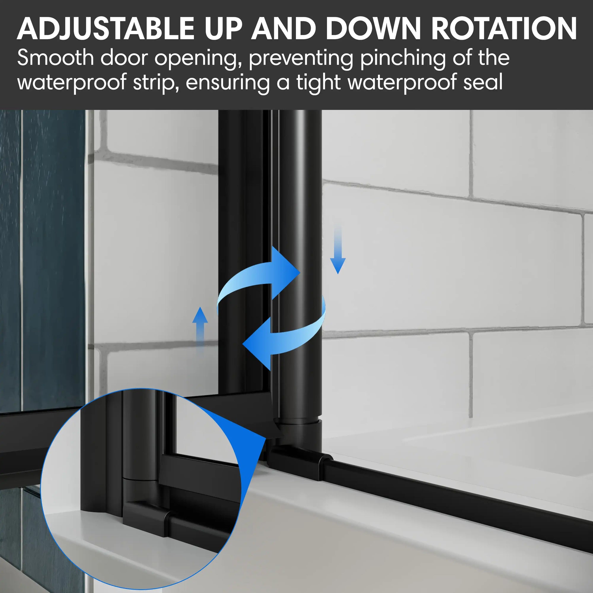 Durable pivot system with lift-and-lower function ensures smooth operation and long-lasting performance.