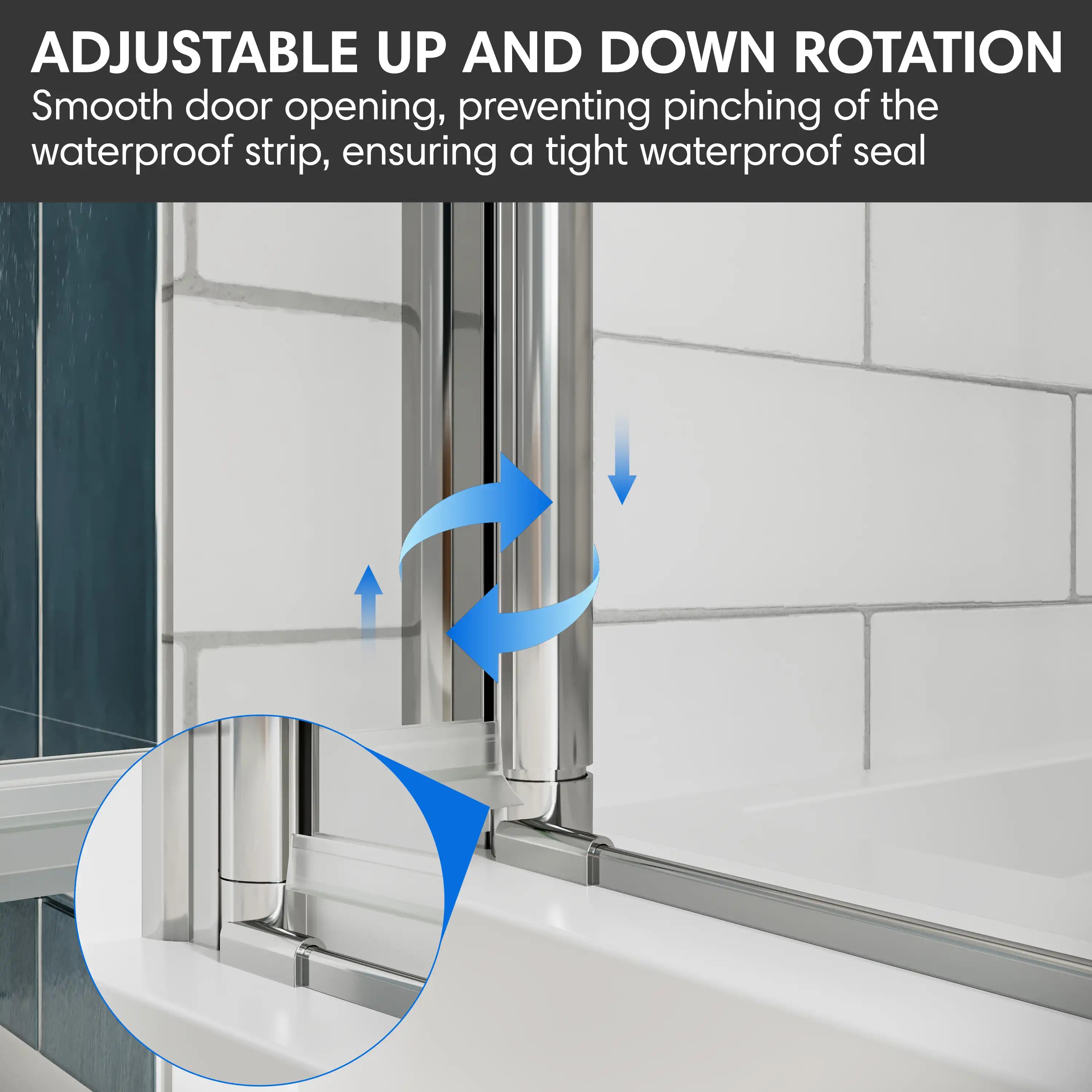 Durable pivot system with lift-and-lower function ensures smooth operation and long-lasting performance.