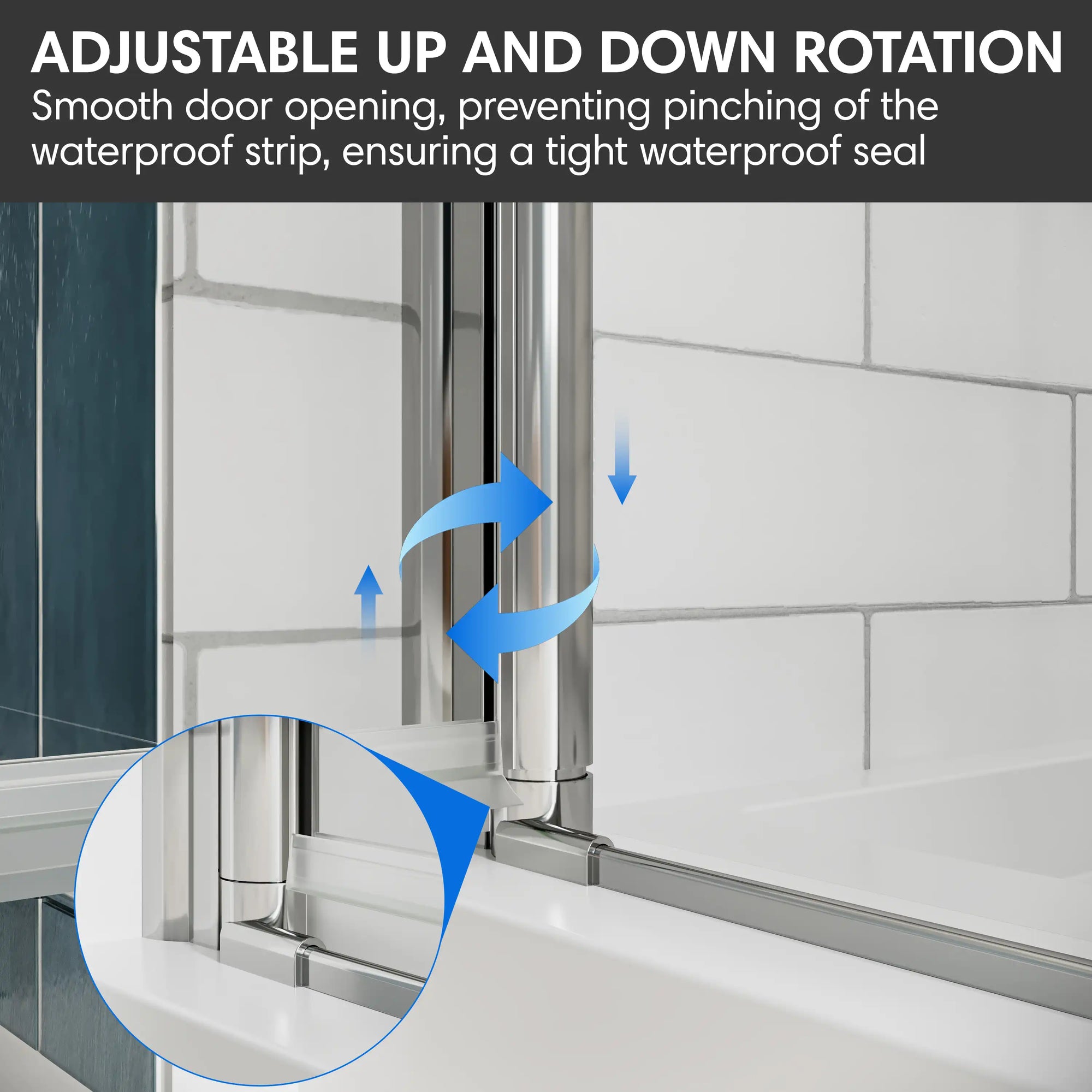 Durable pivot system with lift-and-lower function ensures smooth operation and long-lasting performance.
