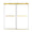 72 x 76 gold shower door sliding with frameless double glass panels and brushed gold hardware | Ace Decor