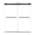 72 x 76 matte black sliding shower door with sleek frameless design and dual handles for modern bathrooms | Ace Decor
