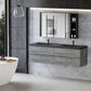 59/71" Grey Modern Floating Bathroom Vanity with Double Black Quartz Top & Soft Close Drawers color: Grey