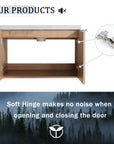 Monterey Series 72" Double Floating Bathroom Vanity in Imitative Oak with Side Cabinet and Integrated Sink