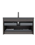 30" x 20" x 22" Modern Wall-Mounted Bathroom Vanity with Sink & Storage color: Black + Dark Walnut