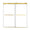 76 x 76 double sliding shower door with frameless clear tempered glass and brushed gold hardware | Ace Decor