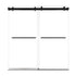 76 x 76 frameless double sliding shower door with sleek matte black handles and modern minimalist design | Ace Decor