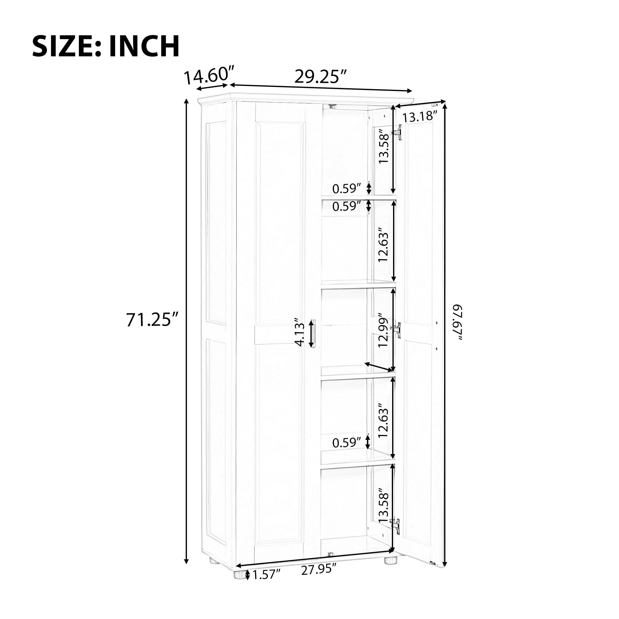 bathroom white cabinet with two doors for adjustable shel