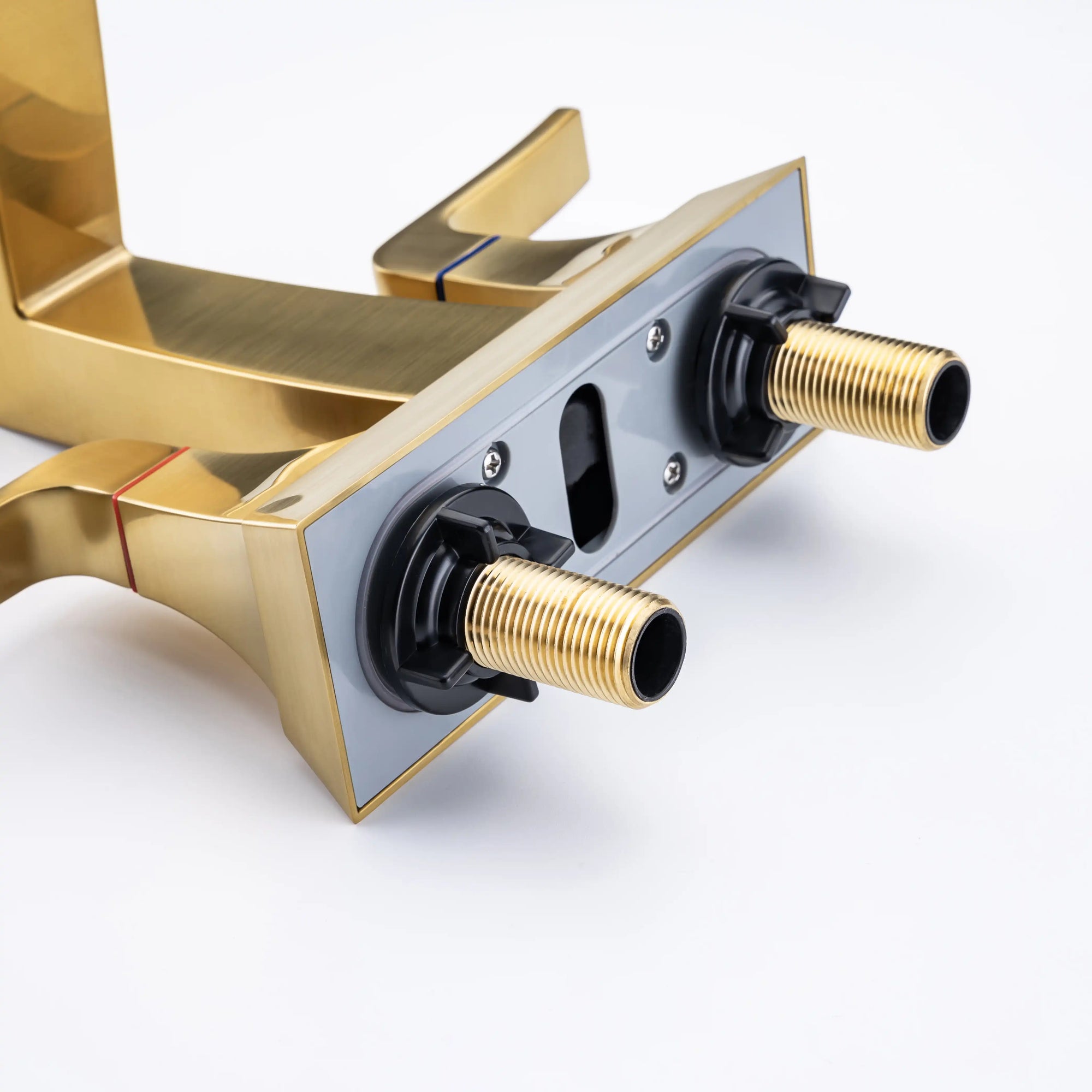Aurora Series Widespread Bathroom Sink Faucet in Brushed Gold