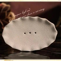 Étoile 5.7 inch gold painted ceramic soap dish with scalloped edge and vintage European design.