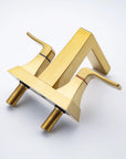 Aurora Series Widespread Bathroom Sink Faucet in Brushed Gold
