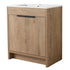 30 inch vanity with sink with white integrated basin and oak cabinet, freestanding 30" bathroom vanity | Ace Decor