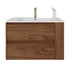 30" bathroom vanities brown wall-mounted vanity with double drawers and integrated sink | Ace Decor