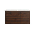 36" wall mounted single bathroom vanity front view, clean-lined floating cabinet design | Ace Decor