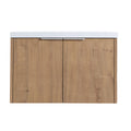 Monterey Series 30" Floating Bathroom Vanity in Imitative Oak with Integrated Sink and Double-Door Storage Cabinet