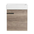 19" bathroom vanity space saver with ceramic sink in rustic oak, front view | Ace Decor