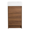 18" small bathroom vanity with sink front view in modern walnut finish | Ace Decor