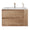 Elmcrest Series 30" Wall-Mounted Bathroom Vanity with Sink, Oak Finish, 2 Drawers &amp; Side Storage Shelves