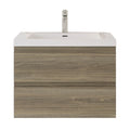 Oakmere Series 30" Ash Grey Bathroom Floating Vanity with Resin Sink & 2 Soft-Close Drawers