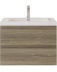 Oakmere Series 30" Ash Grey Bathroom Floating Vanity with Resin Sink & 2 Soft-Close Drawers