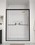 Front bathroom view showcasing 60 x 70 sliding doors for shower | Ace Decor