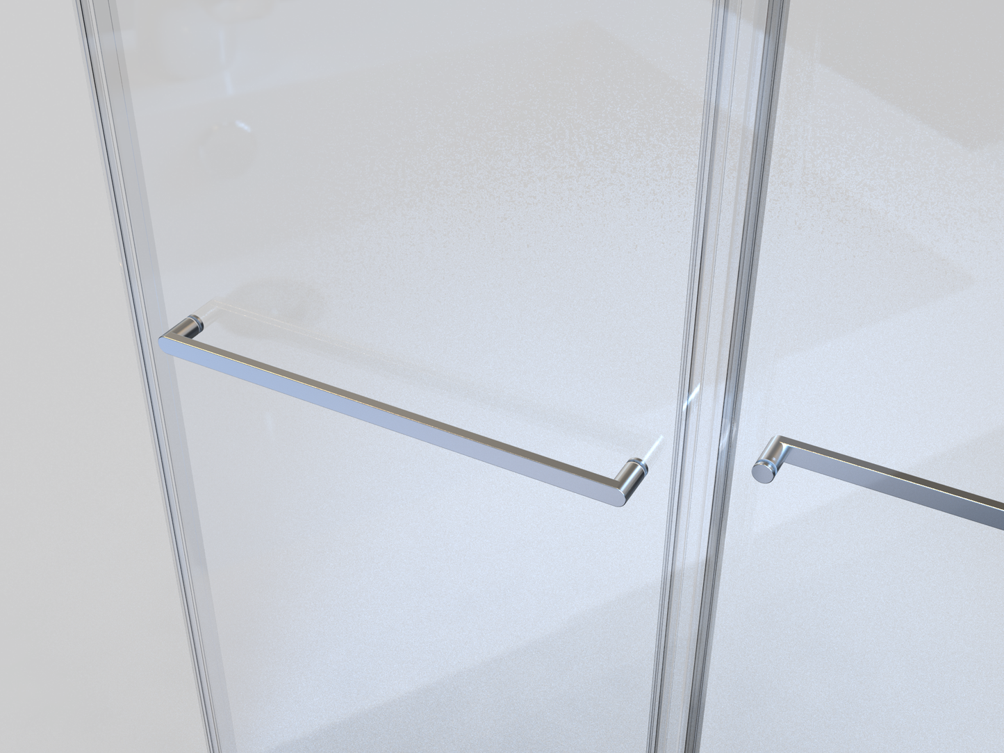 Bypass Shower Door Frameless with Soft-Close clolr:chrome