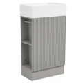 Avenra Series 18.6" Textured Gray Bathroom Vanity Cabinet with Sink And Two-tier Shelf