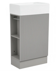 Avenra Series 18.6" Textured Gray Bathroom Vanity Cabinet with Sink And Two-tier Shelf
