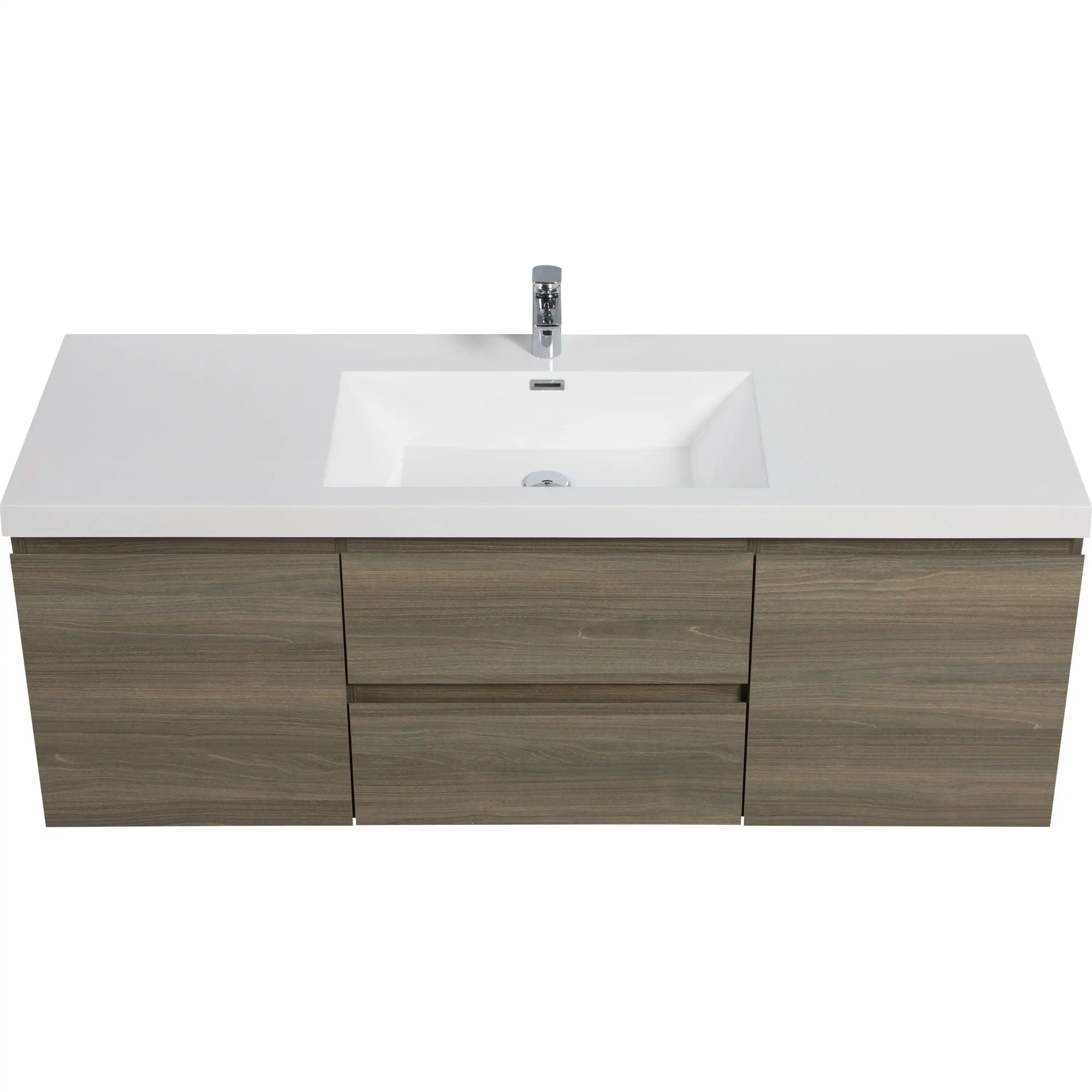 59 inch vanity single sink wall-mounted bathroom vanity top view | Ace Decor