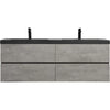 TerraLine Series 72" Dark Grey Wall-mounted Bathroom Vanity – Double Sinks & 4 Soft-Close Drawers
