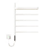 Cylion Series 18" x 27" Electric Towel Warmer with Round Bars and Shelf - White