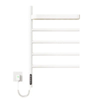 Cylion Series 18" x 27" Electric Towel Warmer with Round Bars and Shelf - White