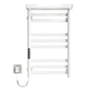 18 x 27 white wall-mounted hot towel warmer for home with LED touch screen and plug-in power design | Ace Decor
