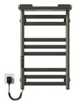 Front view of 18 x 27 gray wall-mounted hot towel warmer with LED touch control and plug-in design | Ace Decor