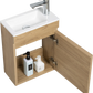 16" Birch Floating Bathroom Vanity with Resin Sink and Soft Close Doors color:Oak