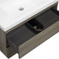 Floating Bathroom Vanity with Resin Top Basin & Soft Close Drawers - Modern Wall-Mounted Storage Cabinet color: Ash Grey