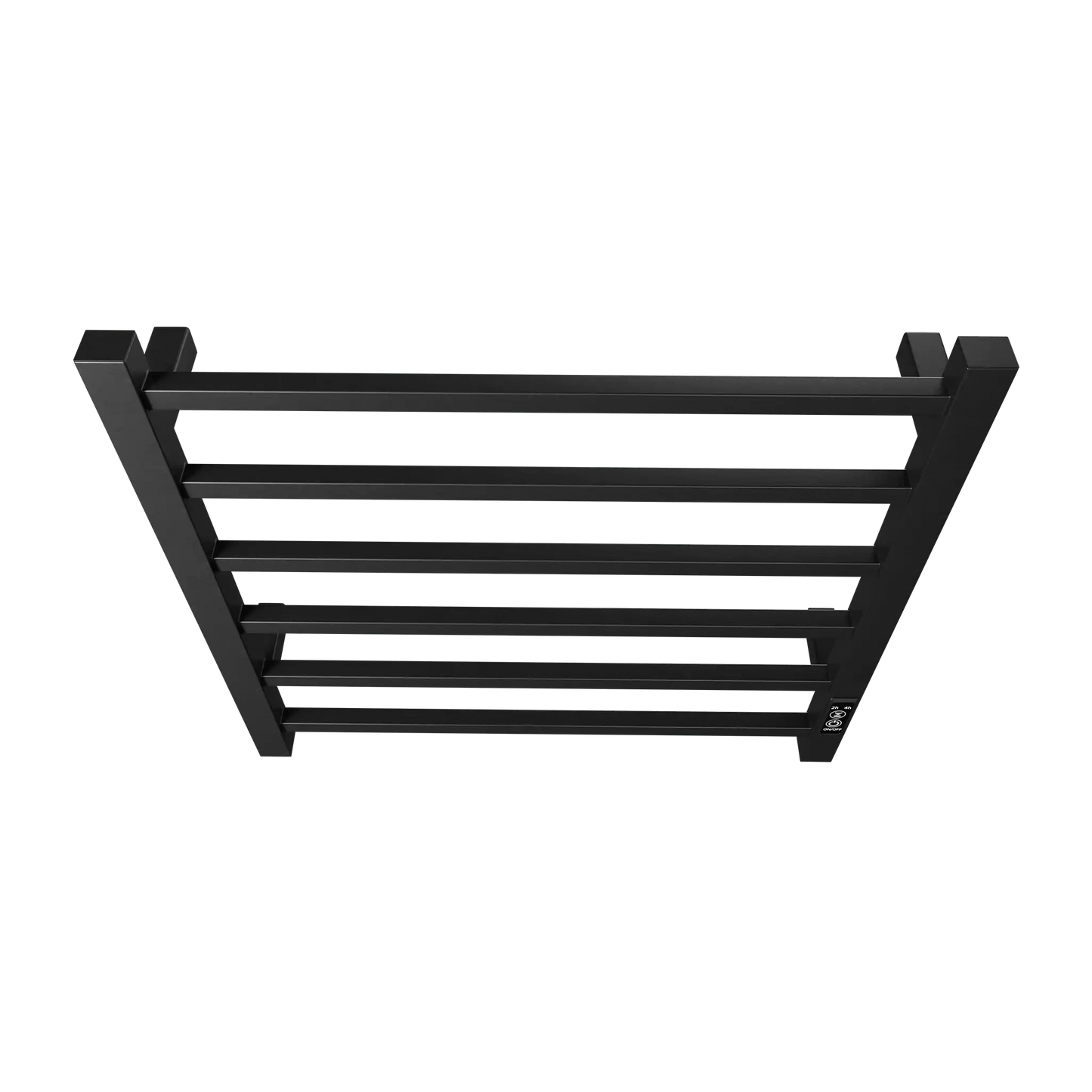 6-Bar Black Electric Heated Towel Rack - Wall-Mounted Towel Warmer with Timer color: Black