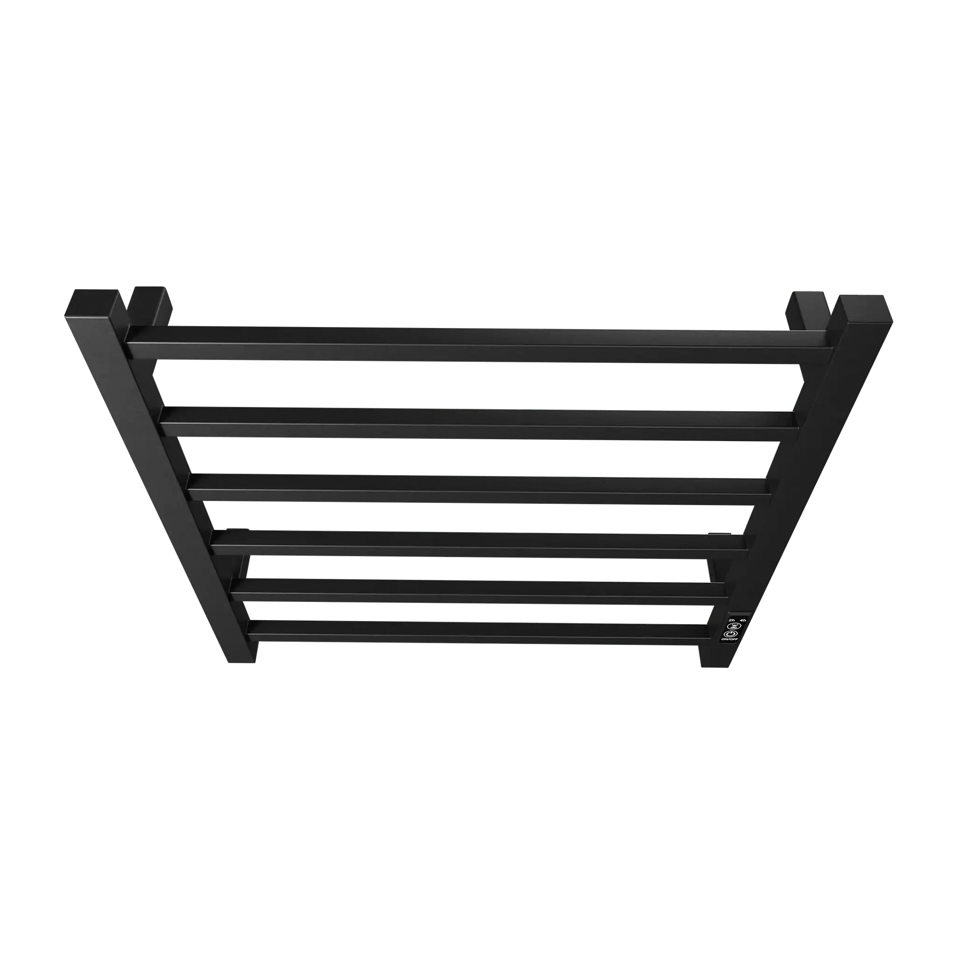 6-Bar Black Electric Heated Towel Rack - Wall-Mounted Towel Warmer with Timer color: Black