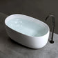 47" Compact Solid Surface Resin Bathtub with Pop-Up Drain & Overflow – Modern & Affordable for Small Spaces color: Matte White