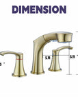 Harbor Series Brushed Gold Faucet Bathroom – Pull-Out Sprayer with 2 Handles