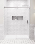 ACE DECOR Frameless Sliding Shower Doors color:chrome