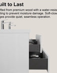 71 X 20 Modern Floating Double Sink Bathroom Vanity - Wall Mounted Storage Cabinet color: White