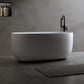 47" Compact Solid Surface Resin Bathtub with Pop-Up Drain & Overflow – Modern & Affordable for Small Spaces color: Matte White