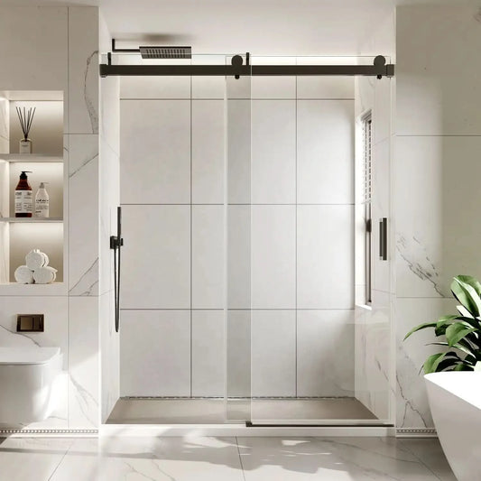 New Tempered Glass Shower Door Options color:matte black