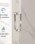 New Tempered Glass Shower Door Options color:Brushed Nickel