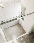 New Tempered Glass Shower Door Options color:Brushed Nickel