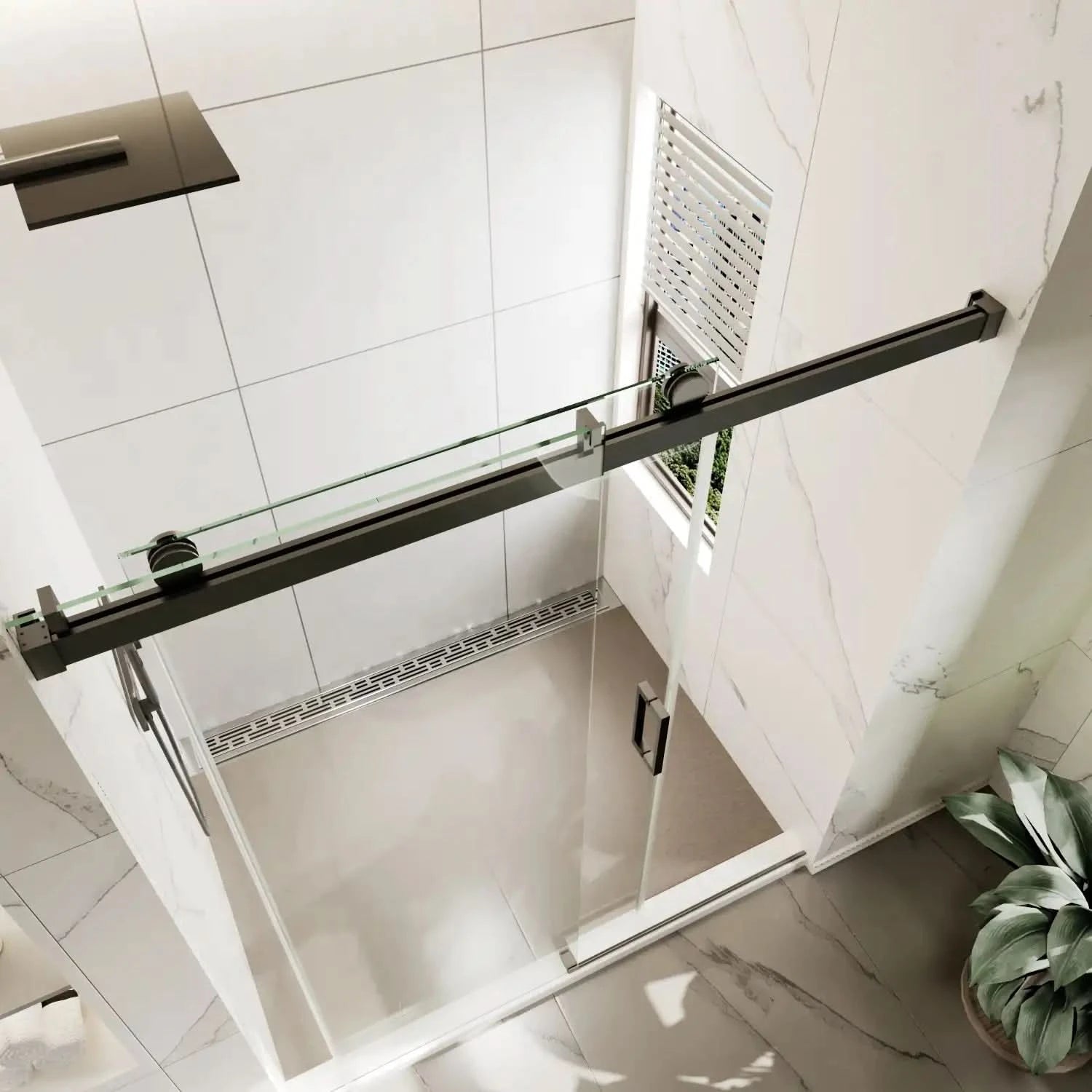 New Tempered Glass Shower Door Options color:matte black