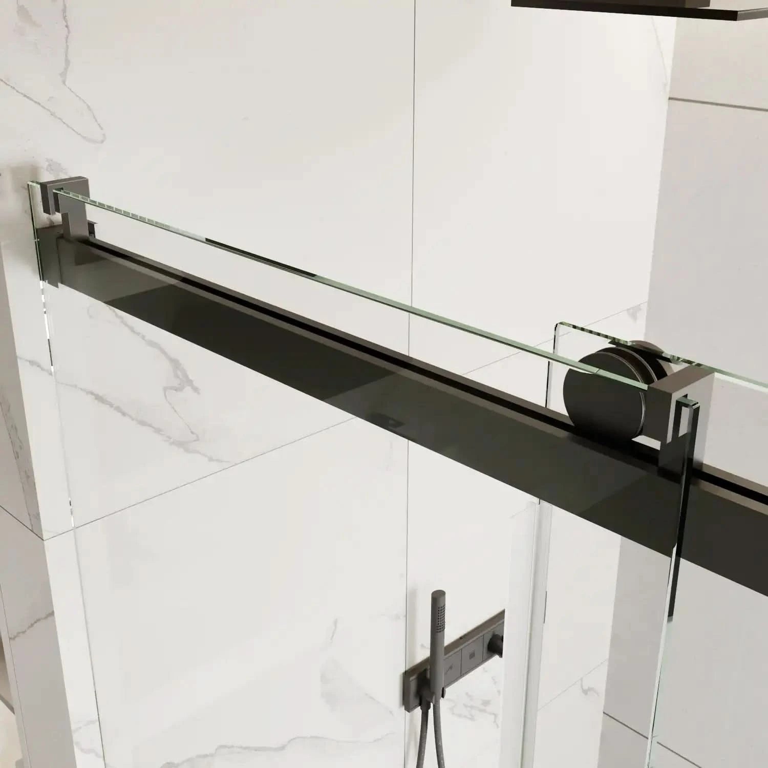 New Tempered Glass Shower Door Options color:matte black