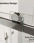 New Tempered Glass Shower Door Options color:Brushed Nickel