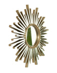 Side-angle close-up of 33" modern large wall mirror showing layered sunburst frame | Ace Decor