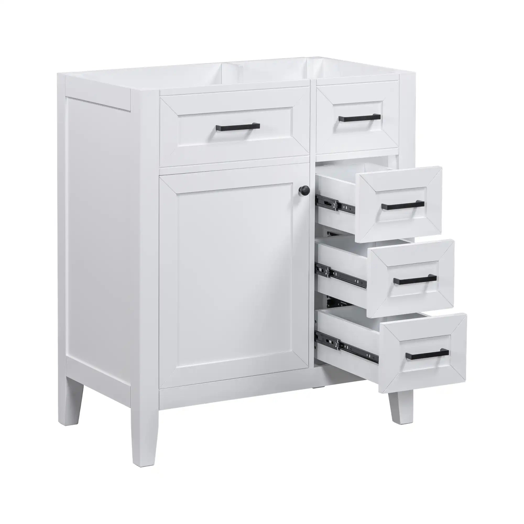 30" bathroom vanity freestanding with open drawers | Ace Decor